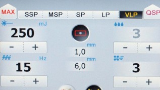 Flächenhafte Gewebsentfernung mit Er:YAG-Laser