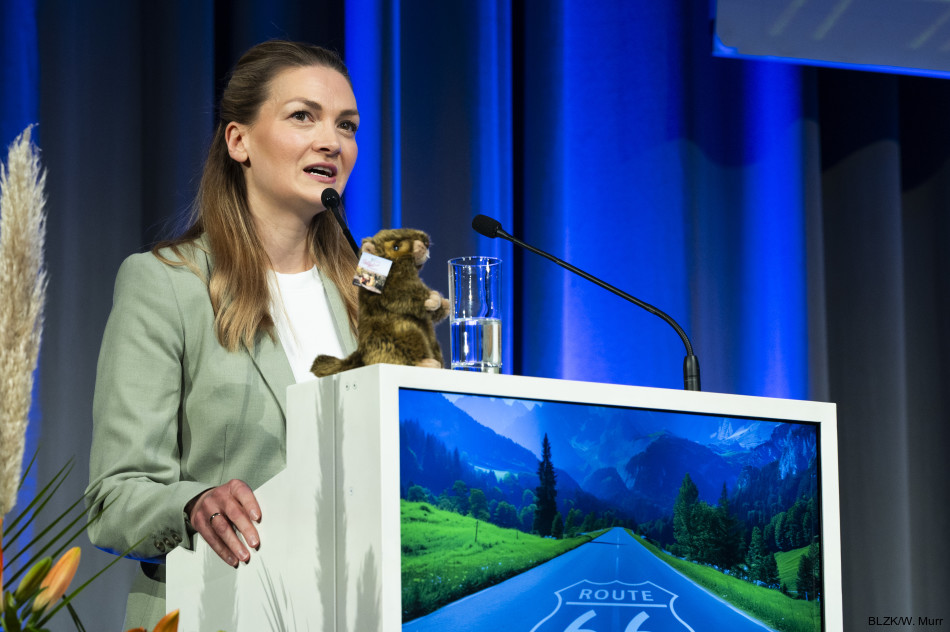 Judith Gerlach, MdL, Bayerische Staatsministerin für Gesundheit, Pflege und Prävention, beim Festakt.